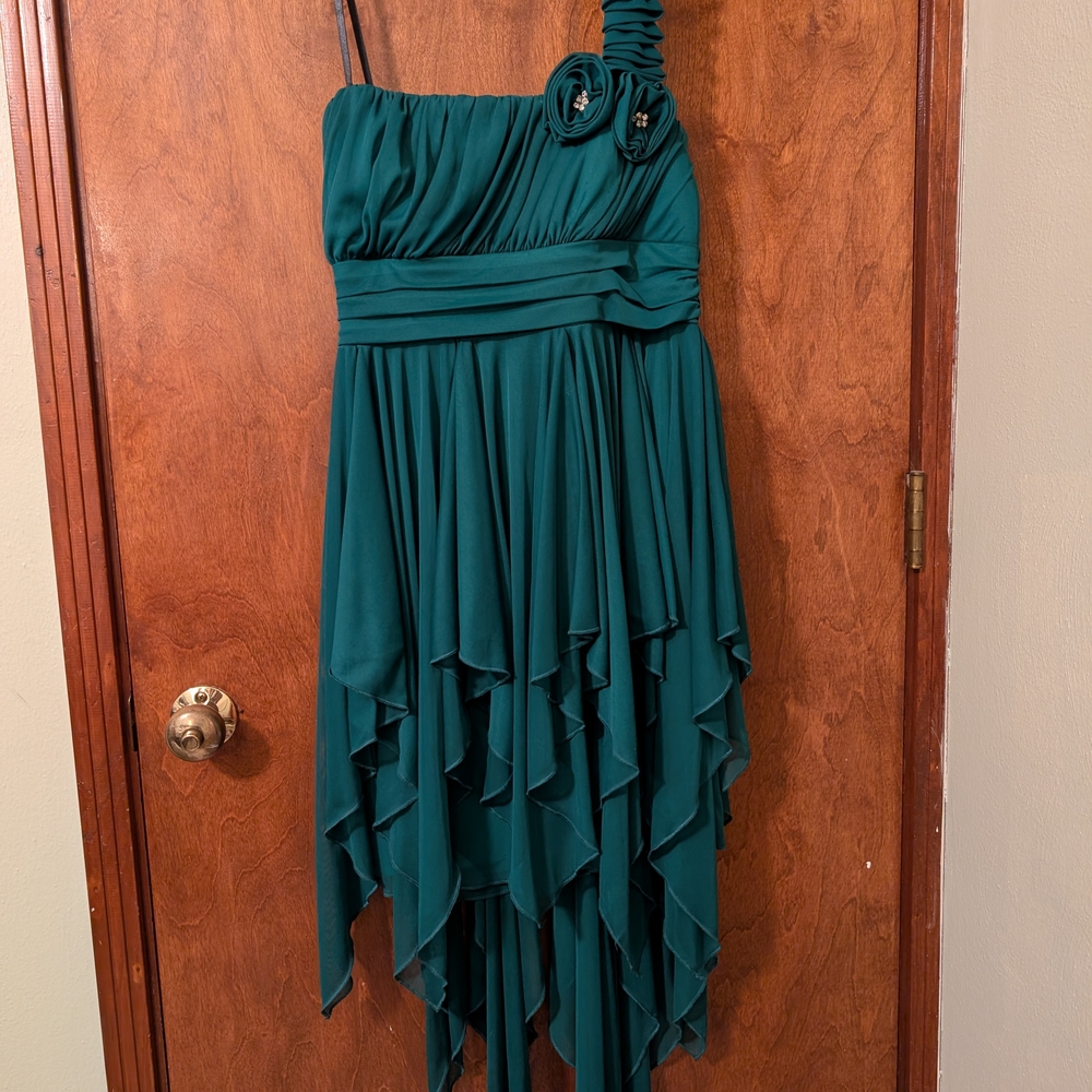 Deb Emerald One-Shoulder Dress
